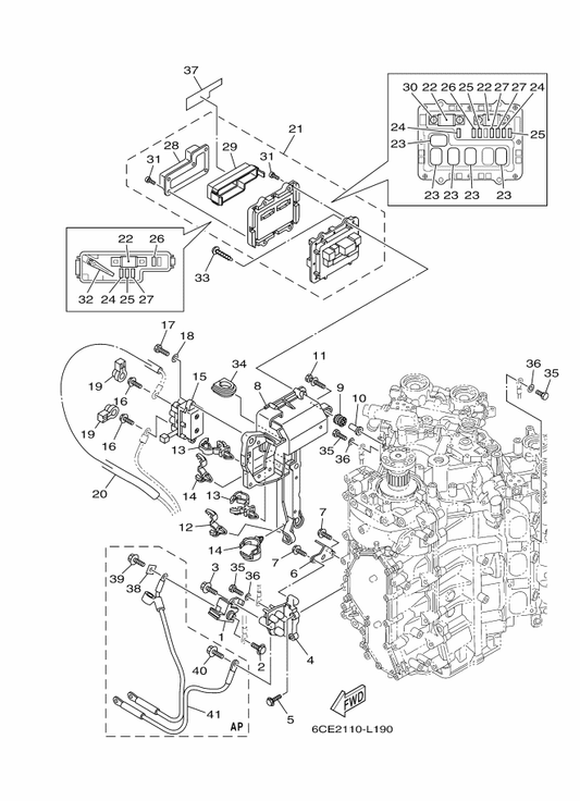Yamaha 95814-08020 Bolt, Flange — shown on the Electrical 3 parts diagram