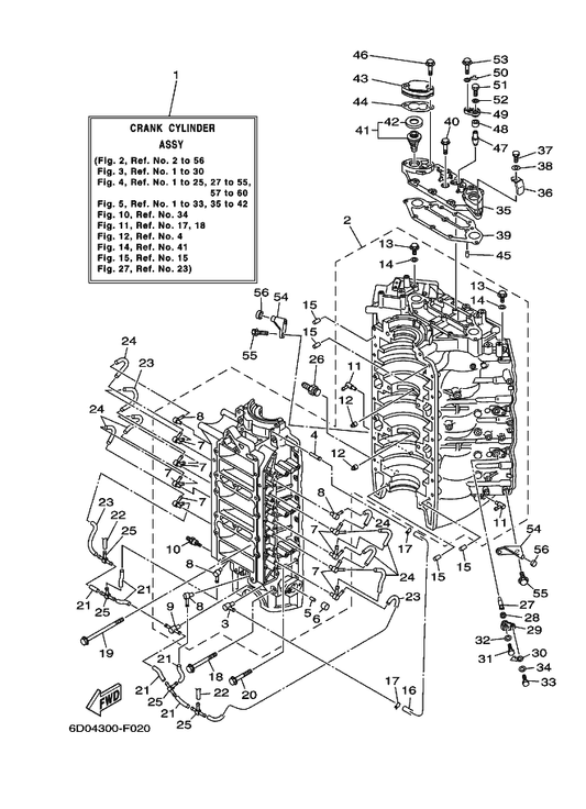 Yamaha 97095-05012 . Bolt — shown on the Cylinder & Crankcase 1 parts diagram