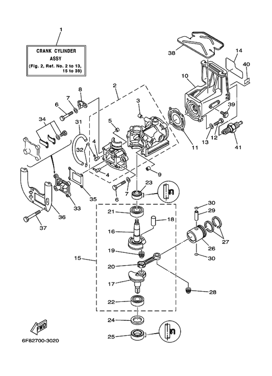 Yamaha 93450-11021 Circlip — shown on the Cylinder & Crankcase parts diagram