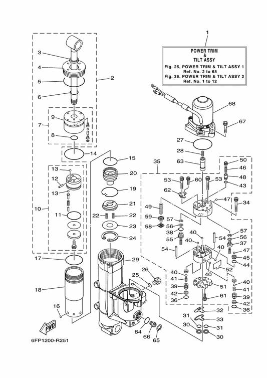Yamaha 91380-06025 Bolt — shown on the Power Trim & Tilt Assy 1 parts diagram