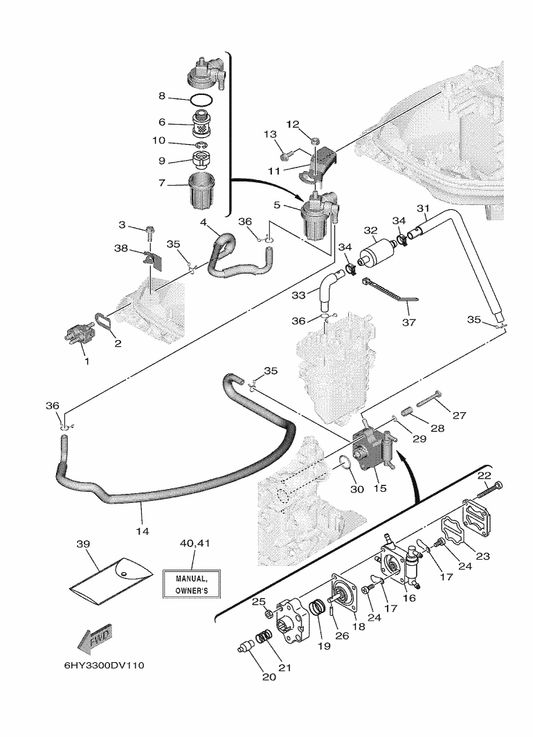 Yamaha 90201-06016 Washer, Plate — shown on the Fuel 1 parts diagram