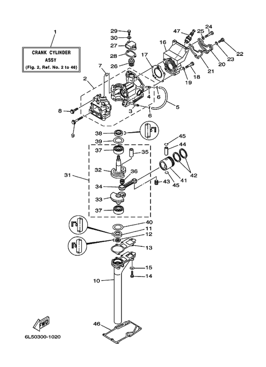 Yamaha 93310-416N7 . Bearing — shown on the Cylinder & Crankcase parts diagram