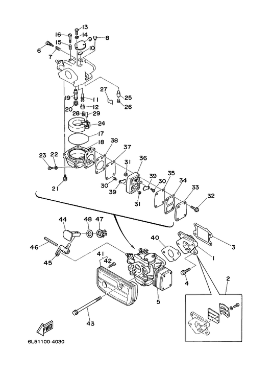 Yamaha 98580-03006 . Screw, Pan Head — shown on the Intake parts diagram