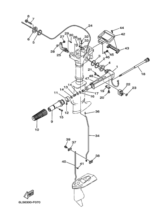 Yamaha 99080-03600 Circlip — shown on the Control parts diagram
