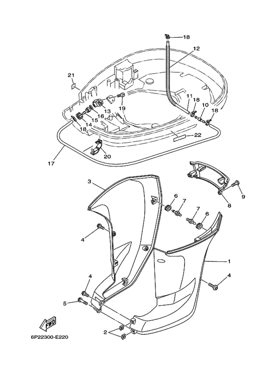 Yamaha 69J-42741-00-8D Apron — shown on the Bottom Cowling 2 parts diagram