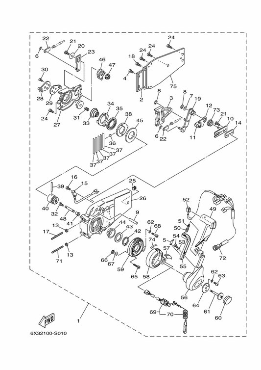 Yamaha 98580-05008 . Screw, Pan Head — shown on the Remote Control Assy 1 parts diagram