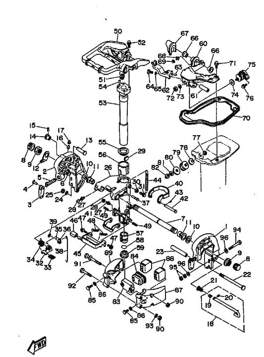 Yamaha 92990-10200 Rondelle, Plate — shown on the Bracket 1 parts diagram