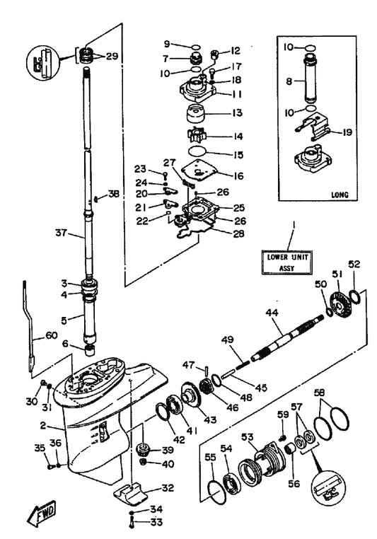 Yamaha 93210-22298 . D95 O-Ring — shown on the Lower Casing & Drive 1 parts diagram