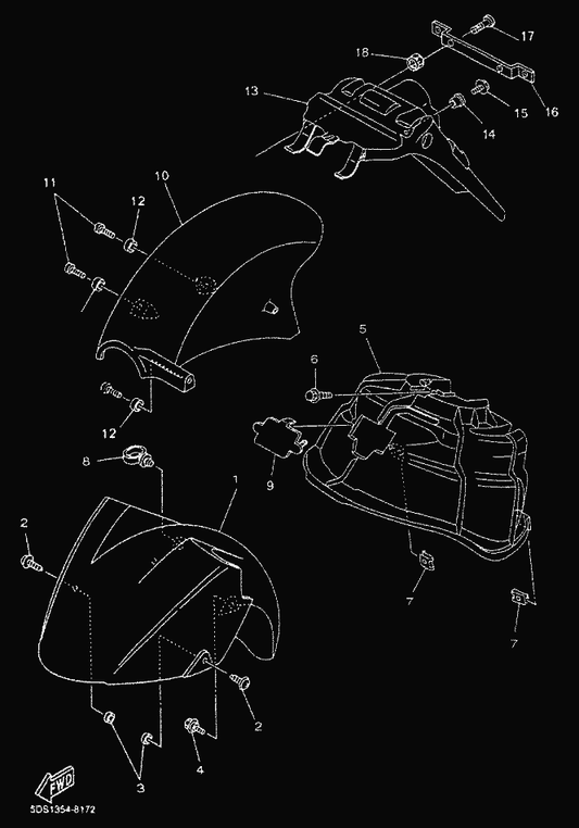 Yamaha 90159-06816 Screw, With Washer — shown on the Fender parts diagram