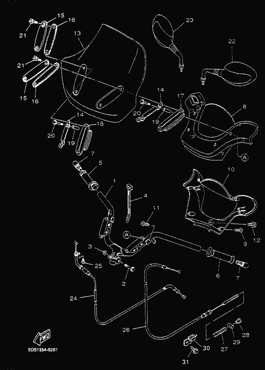 Yamaha 4PC-F628J-00 Cap, Grip — shown on the Steering Handle & Cable parts diagram