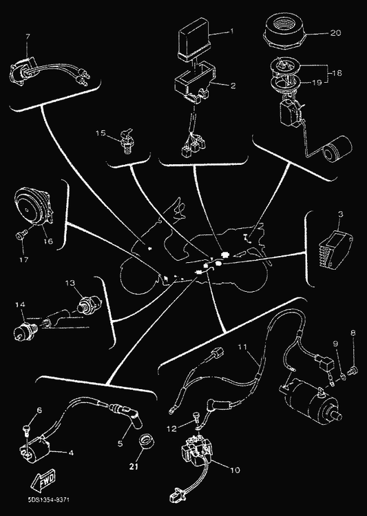 Yamaha 5DS-H3371-00 Horn — shown on the Electrical 1 parts diagram