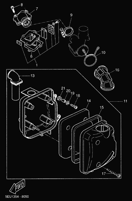 Yamaha 5EU-E4859-00 . Seal, Cap — shown on the Intake parts diagram