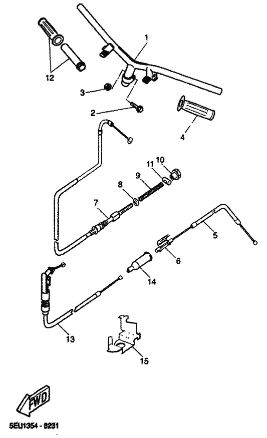 Yamaha 5EU-F6351-01 Cable, Brake — shown on the Steering Handle & Cable parts diagram