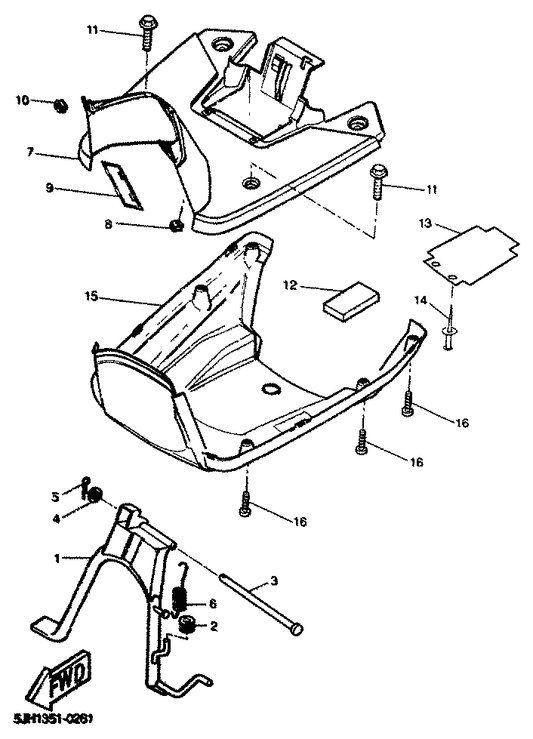 Yamaha 5JH-F7481-01 Board, Footrest — shown on the Stand & Footrest parts diagram