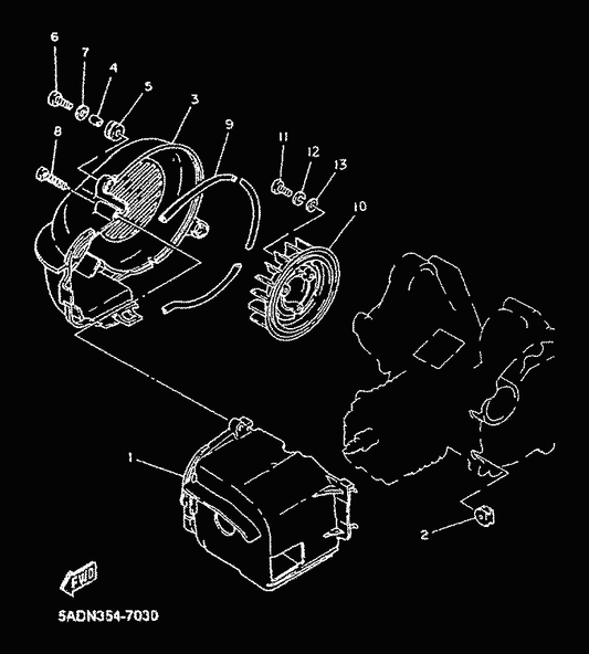 Yamaha 90167-06X00 Screw, Tapping — shown on the Air Shroud & Fan parts diagram