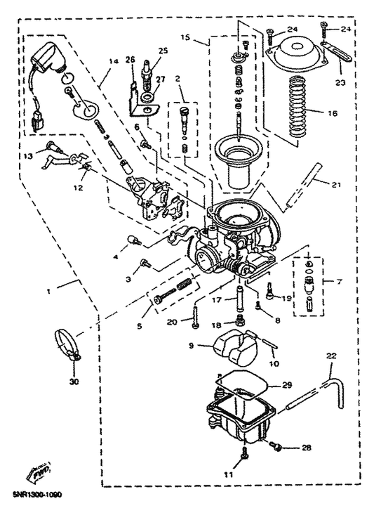 Yamaha 5DS-1490K-00 . Stop Screw Set — shown on the Carburetor parts diagram
