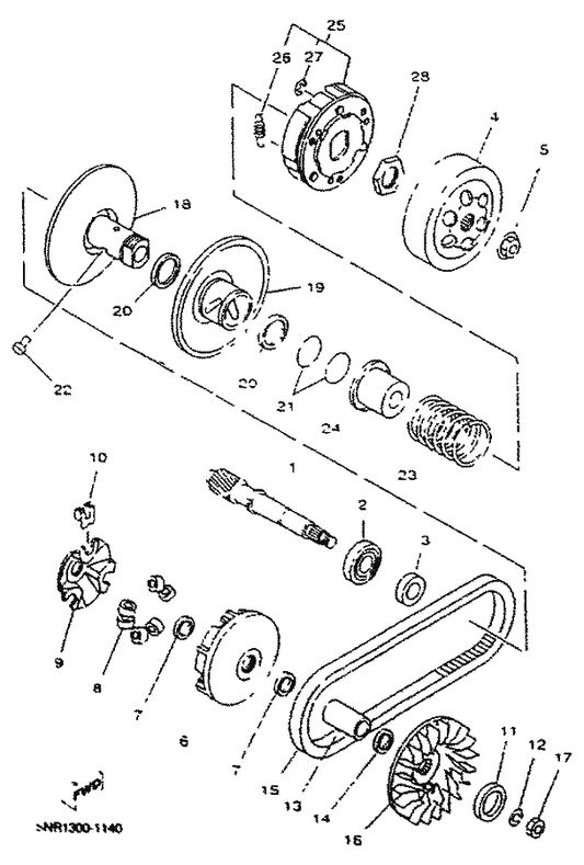 Yamaha 3UH-17660-00 Secondary Fixed Sheave Comp. — shown on the Clutch parts diagram
