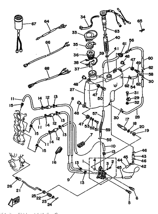 Yamaha 90467-10M04 . Clip — shown on the Oil Pump parts diagram