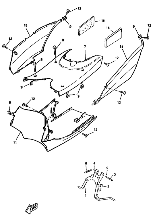 Yamaha 90387-076V1 Collar — shown on the Stand & Footrest parts diagram