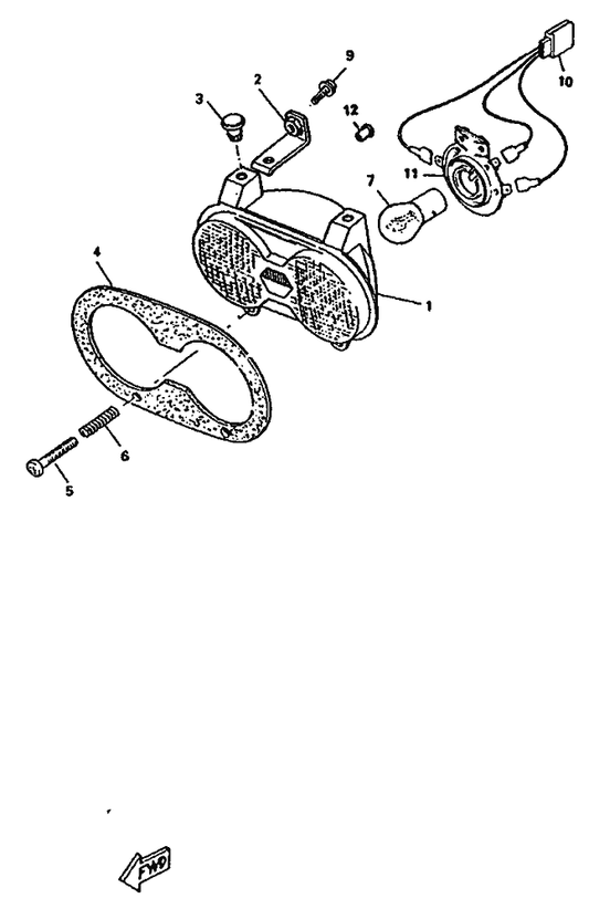 Yamaha 3VL-H4316-00 Nut, Body Fitting — shown on the Scheinwerfer parts diagram