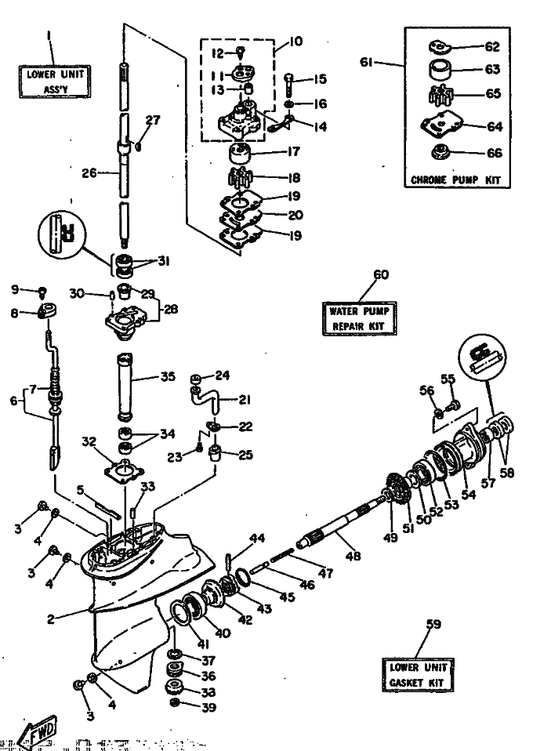 Yamaha 92990-06200 . . Washer, Plain — shown on the Lower Casing & Drive 1 parts diagram