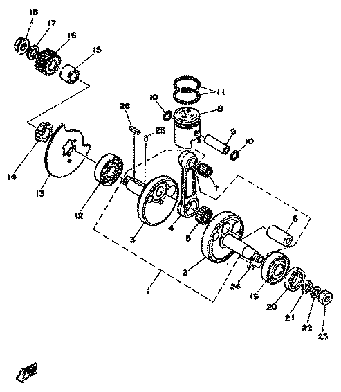 Yamaha 90201-12535 Washer, Plate — shown on the Crankshaft & Piston parts diagram