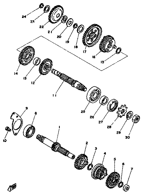 Yamaha 90179-12181 Nut — shown on the Transmission parts diagram