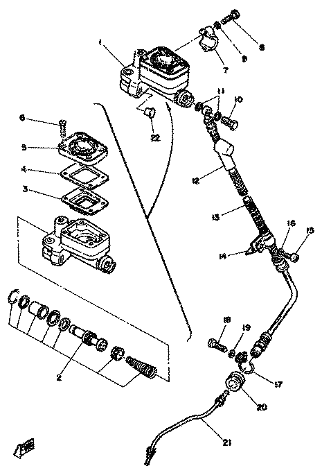 Yamaha 306-25862-00 Boot, Master Cylinder — shown on the Front Master Cylinder parts diagram