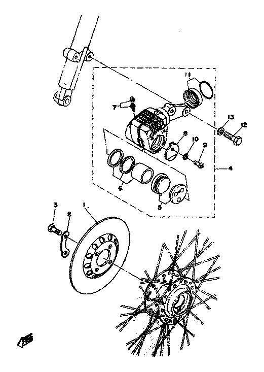 Yamaha 90109-08367 Bolt — shown on the Brake parts diagram
