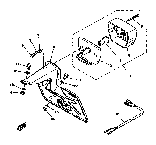 Yamaha 1Y1-84521-30 . Lens, Taillight — shown on the Taillight parts diagram