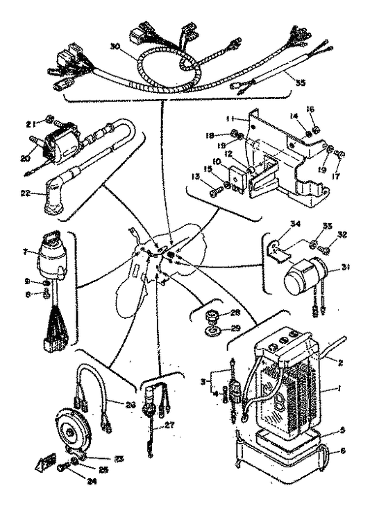 Yamaha 355-82310-40 Ignition Coil Assy — shown on the Electrical parts diagram