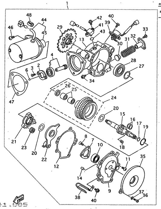 Yamaha 98517-05010 . Screw, Pan Head — shown on the Transmission parts diagram