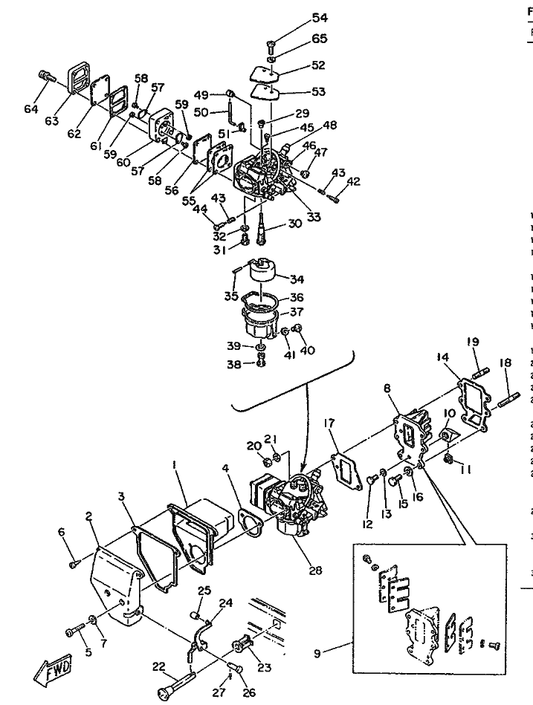 Yamaha 661-41262-02 . Joint, Choke Lever — shown on the Intake parts diagram