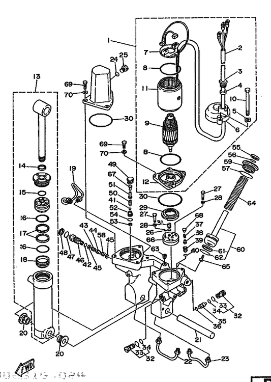 Yamaha 93210-16275 . Joint Torique — shown on the Power Trim & Tilt Assy parts diagram