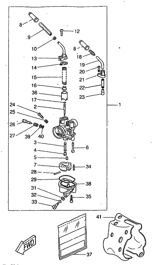 Yamaha 4SB-E4342-00 . Jet, Pilot — shown on the Carburetor parts diagram