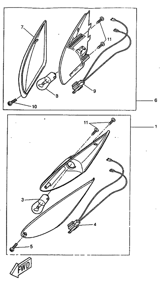 Yamaha 4KH-H3333-00 . Screw, Lens Fitting — shown on the Flasher Light parts diagram