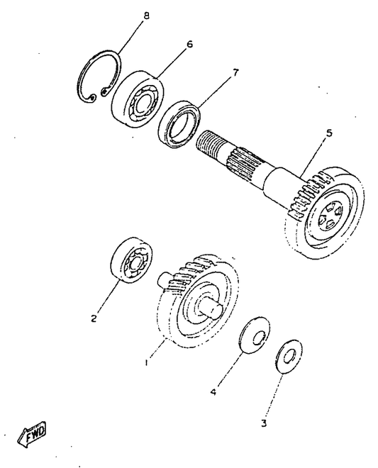 Yamaha 4SB-E7410-00 Main Axle Comp. — shown on the Transmission parts diagram