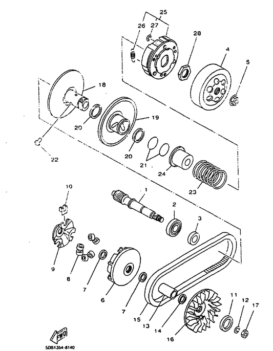 Yamaha 90387-168S2 Collar — shown on the Clutch parts diagram