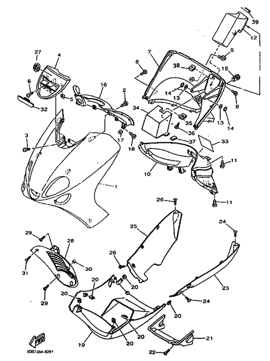 Yamaha 90387-09X06 Collar — shown on the Cowling 1 parts diagram