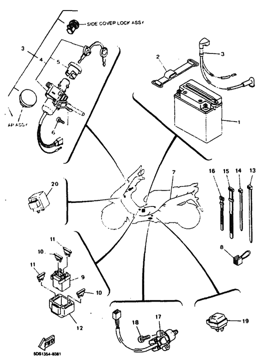 Yamaha 5DS-H2152-00 Holder, Fuse — shown on the Electrical 2 parts diagram