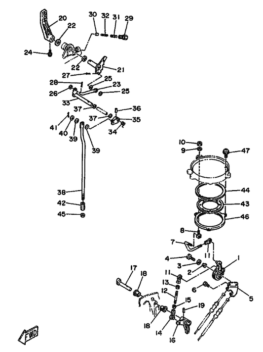 Yamaha 90201-05556 Rondelle, Plate — shown on the Control parts diagram
