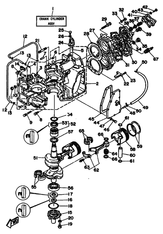 Yamaha 90201-100F7 Rondelle, Plate — shown on the Cylinder & Crankcase parts diagram