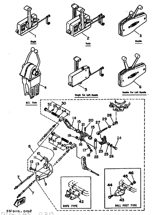 Yamaha 95380-05700 . Ecrou — shown on the Remote Control parts diagram