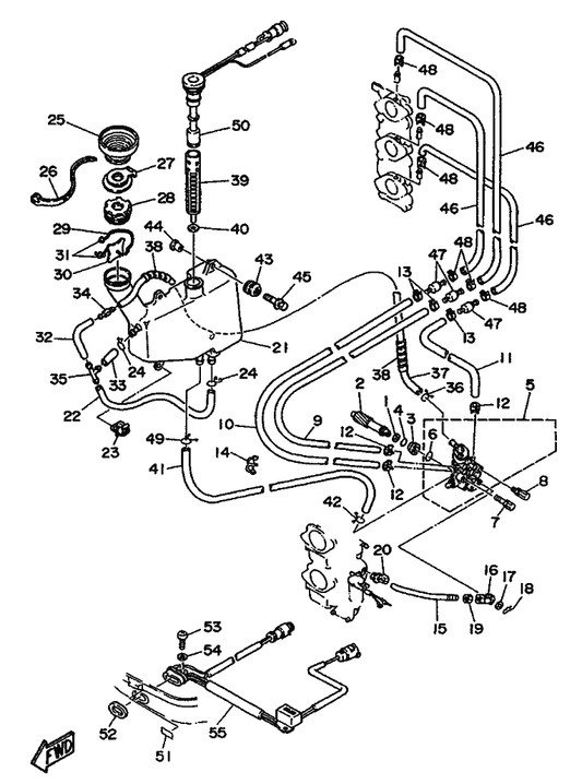 Yamaha 90119-06M55 Bolt, With Washer — shown on the Alternate 1 parts diagram