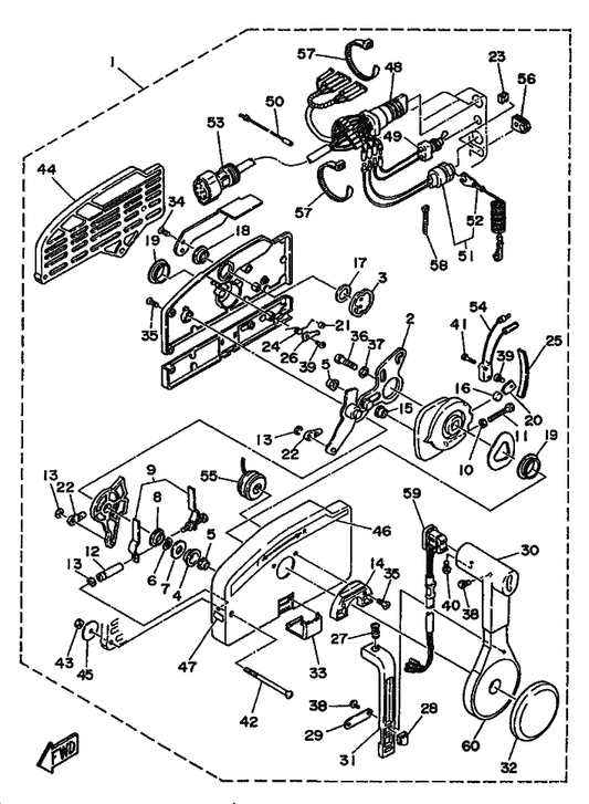 Yamaha 80L-26397-00 . Band — shown on the Remote Control Assy parts diagram