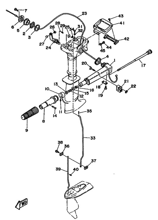 Yamaha 97780-40120 . Screw, Tapping — shown on the Control parts diagram