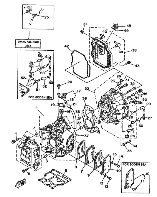 Yamaha 94701-00282 Ngk Spark Plug Cr6Hs — shown on the Cylinder & Crankcase parts diagram