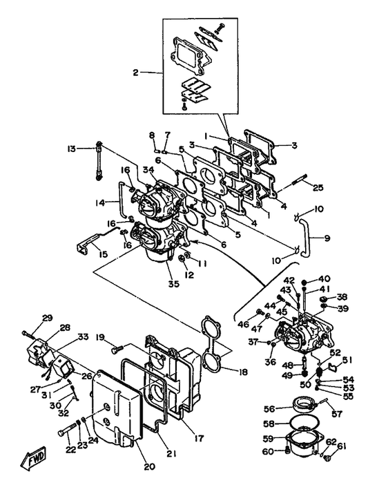 Yamaha 663-14548-00 . Axe, Bras De Flotteur — shown on the Intake parts diagram