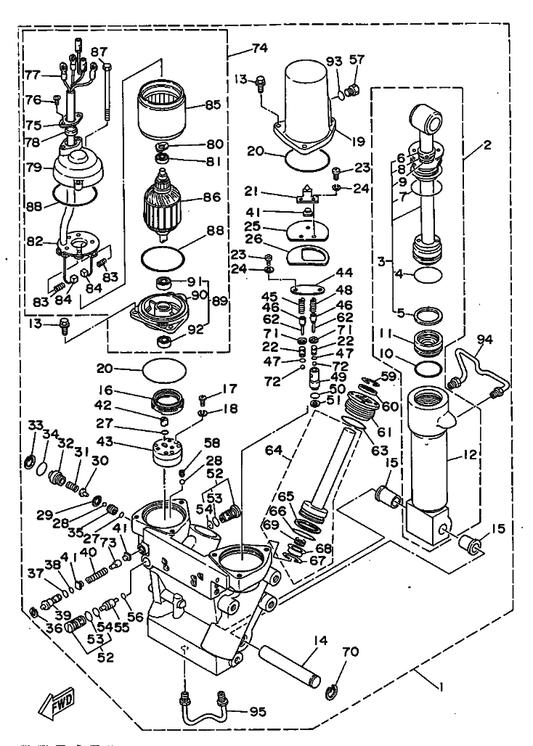 Yamaha 93210-07540 . E34 O-Ring (11M) — shown on the Power Trim & Tilt Assy parts diagram
