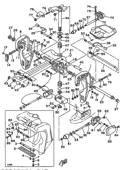 Yamaha 91490-30030 572 Pin, Cotter — shown on the Bracket 1 parts diagram